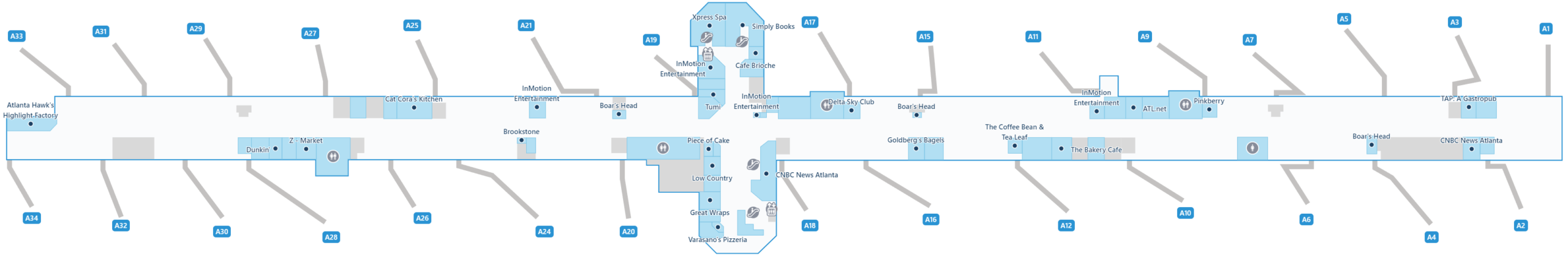 Atlanta Airport Domestic Terminal Map