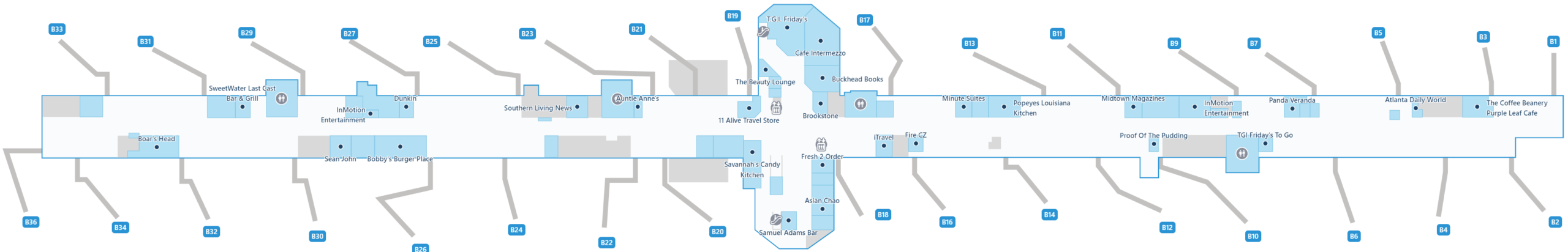 Atlanta Airport Domestic Terminal Map