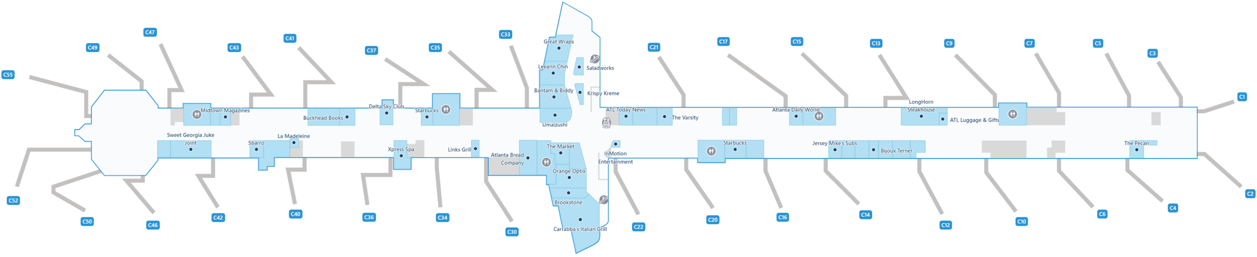 Atlanta Airport Domestic Terminal Map