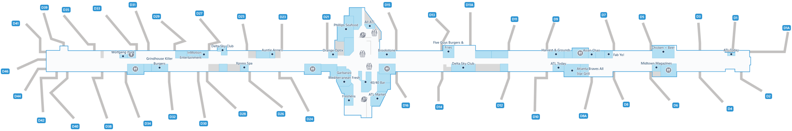 Atlanta Airport Domestic Terminal Map