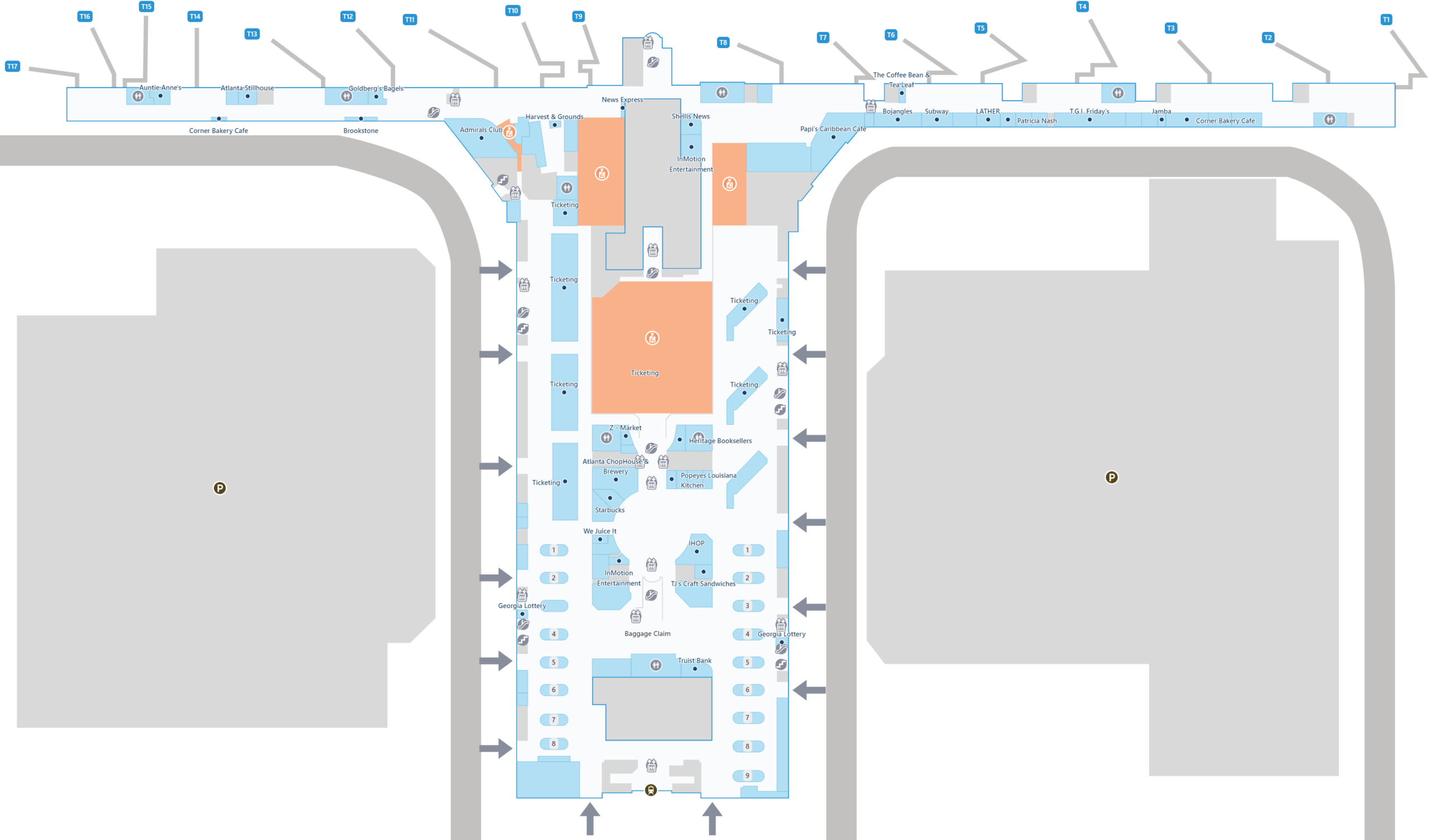 Atlanta Airport Domestic Terminal Map