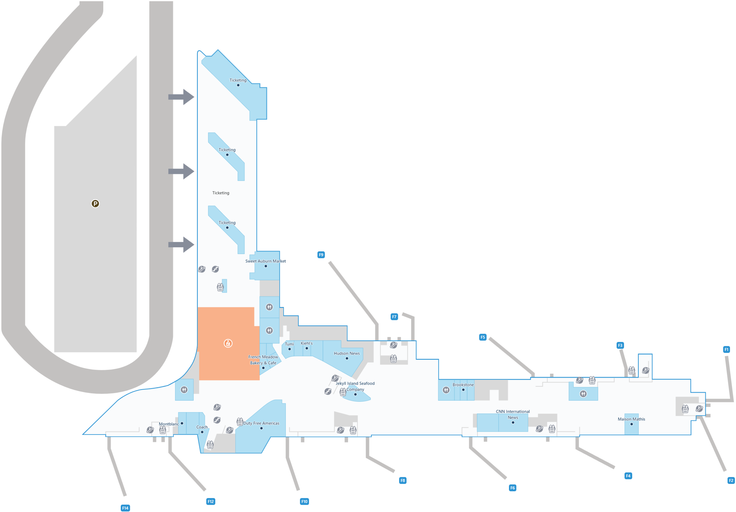 Atlanta Airport Domestic Terminal Map